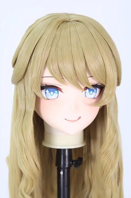 全頭マスク カツラ付き NO.1069 顔交換 フルマスク ドール ヘッドロリータ人形 コスプレ マスク 仮装 着ぐるみ コスチューム 二次元
