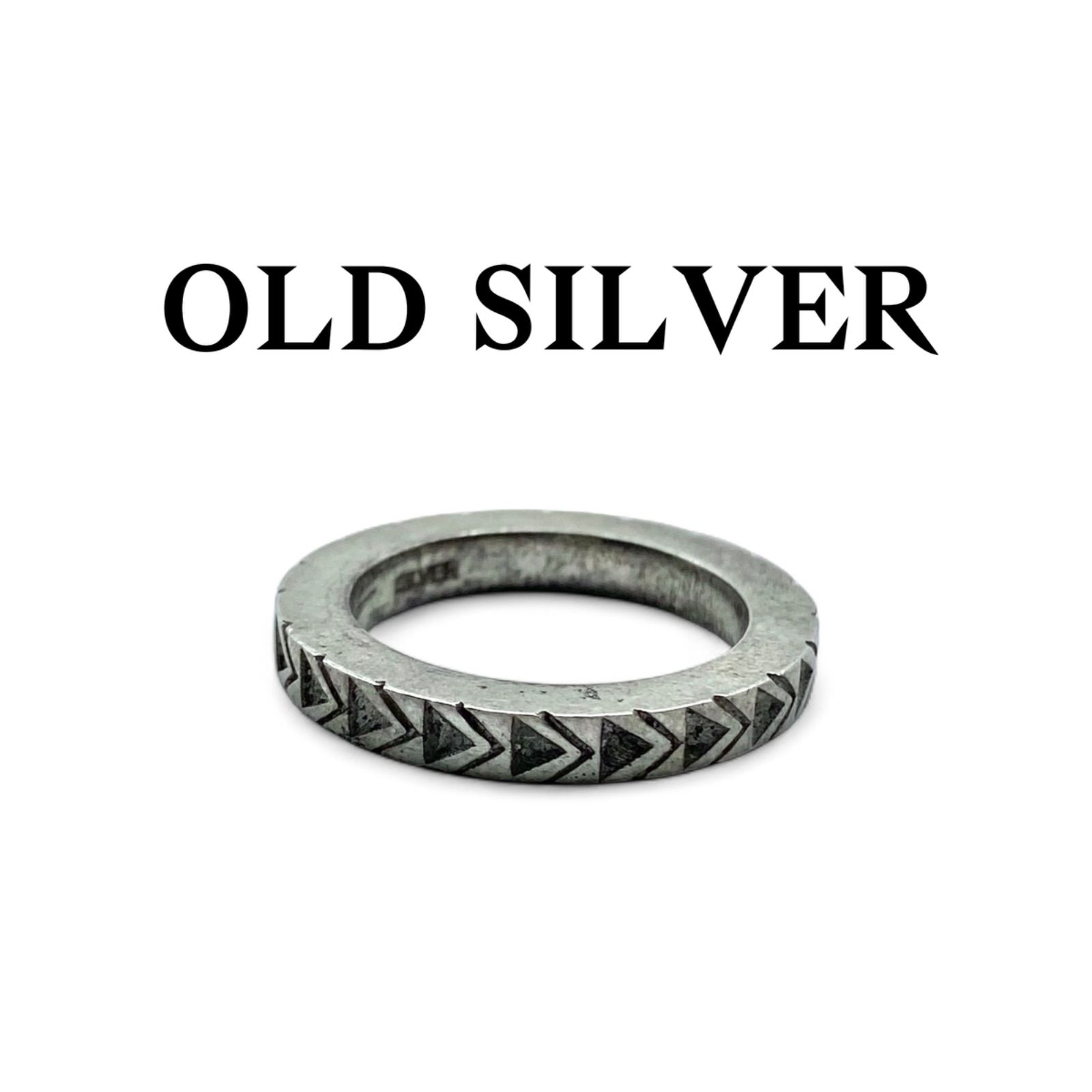 連続する三角形】シンプル Silver 925 刻印 90s Vintage Design Ring 