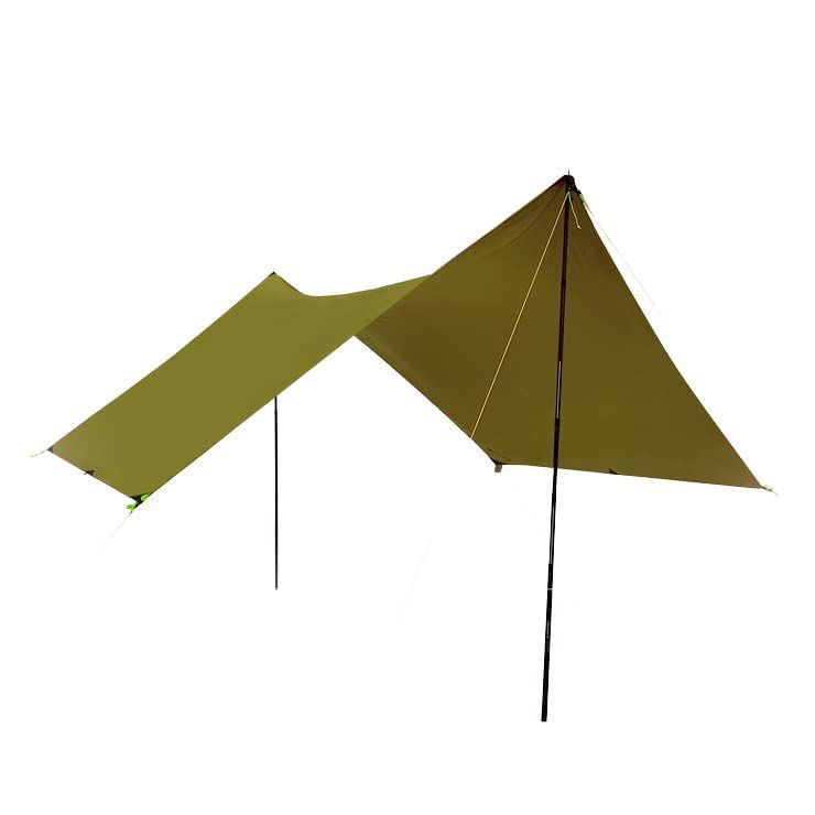 OLIVE ZEROGRAM ゼログラム Minimalist Recta tarp OLIVE | レクタ 軽量 タープ 350×290 UV 遮光 高耐水 防水 コンパクト 設営撤収簡単 ガイライン ペグ付属