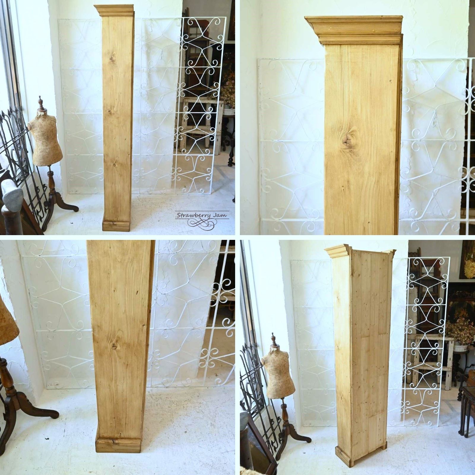 L3705-232 英国アンティーク パイン オープンブックケース 棚 本棚