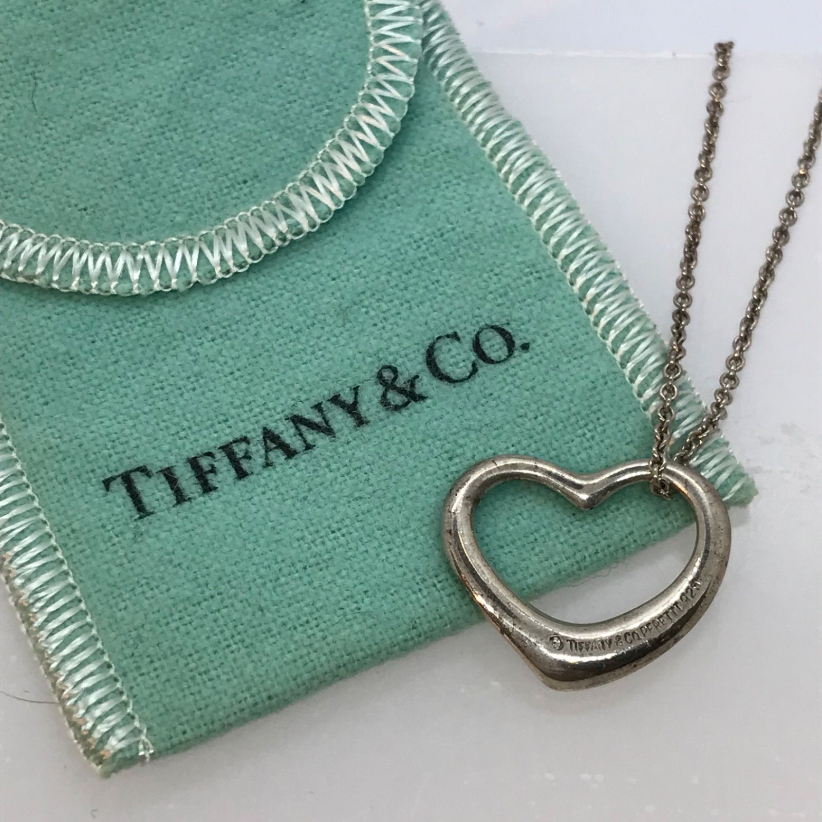 TIFANNY&CO. ティファニー オープン ハート ネックレス SILVER925