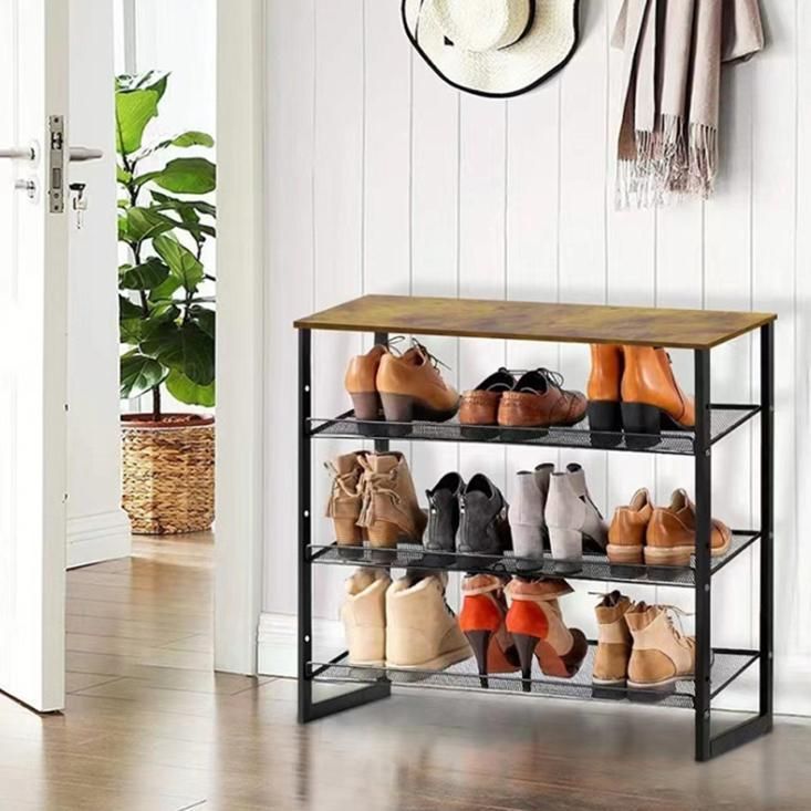 【送料無料】シューズラック スリム 4段 下駄箱 玄関収納 靴ラック おしゃれ 靴箱 収納 棚 リビング キッチン オープン収納