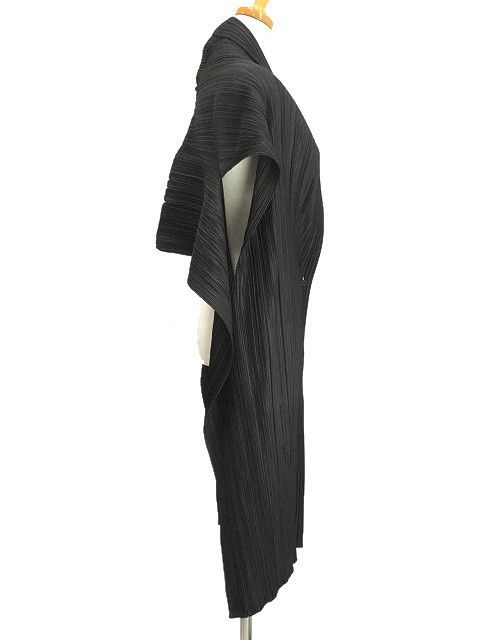 プリーツプリーズ PLEATS PLEASE ロング ベスト 変形 ブラック 黒