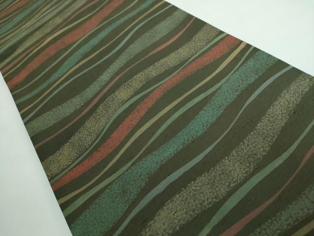 平和屋本店■極上　石川県指定無形文化財　牛首紬　白山工房　手織り　銀座おゝぎ屋扱い　全通柄袋帯　霞文　逸品　DZAA5434kh5 平和屋本店□極上 石川県指定無形文化財 牛首紬 白山工房 手織り 銀座