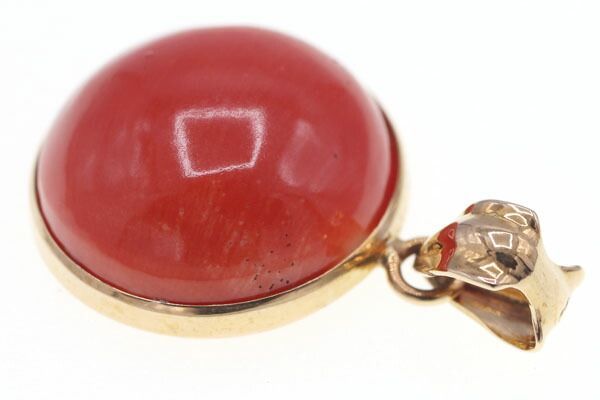 サンゴ ペンダントトップ K18YG 中古 ペンダントヘッド ネックレス