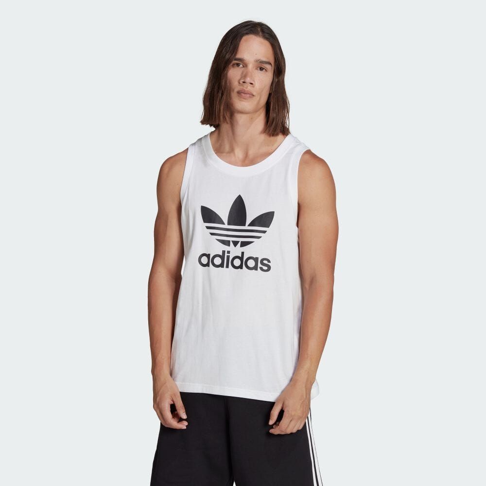 (アディダスオリジナルス) adidas Originals アディカラー クラシックス トレフォイル タンクトップ メンズ BVB27 IA4808 MENS ADICOLOR CLASSICS TREFOIL TANK TOP WHITE