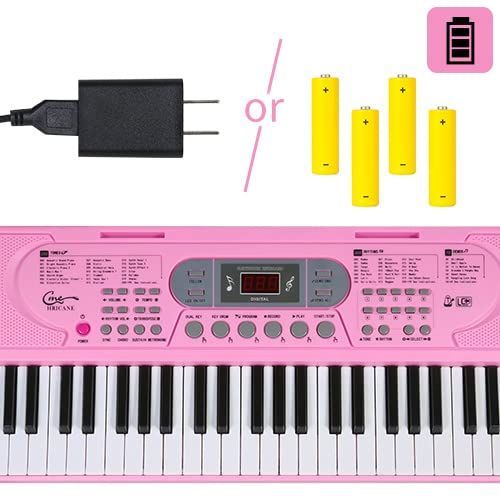 ピンク-H669 Hricane キーボード ピアノ 電子ピアノ 61鍵盤 200種類