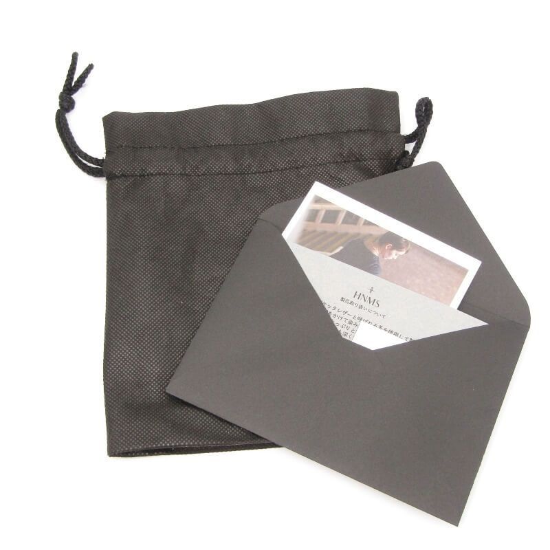  HNMS エイチエヌエムエス ミニ財布 L ZIP WALLET 牛革L字ファスナー財布 スムース ブラック 黒 長財布 小物