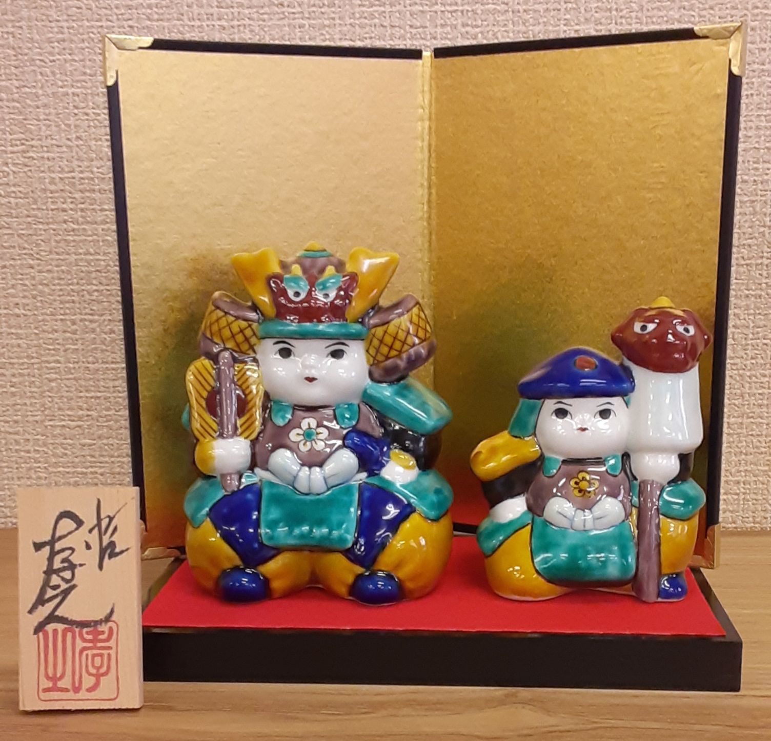 九谷焼「三彩初陣大将」五月人形 端午の節句 子供 大将