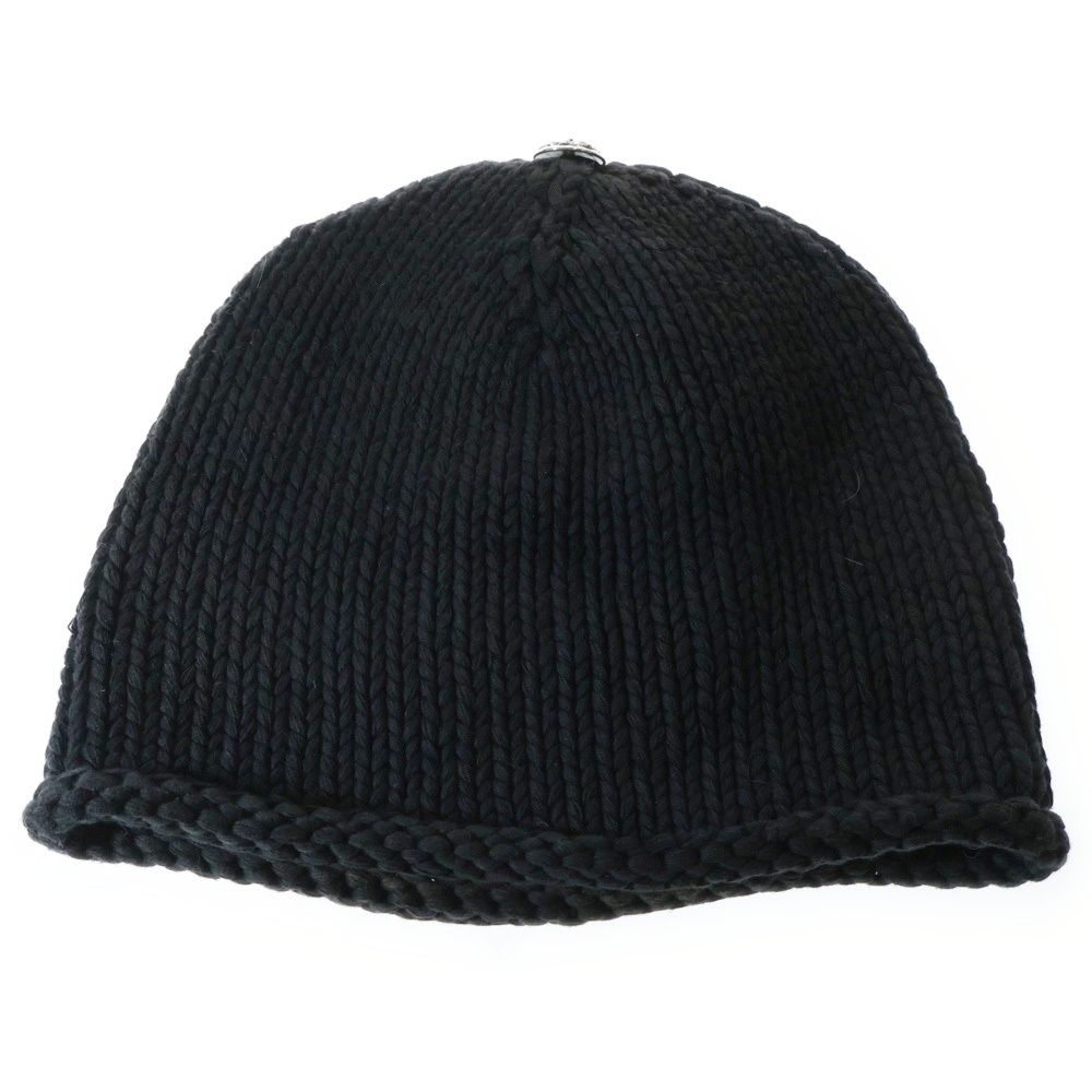 CHROME HEARTS クロムハーツ BEANIE クロスボールボタン クロスパッチ ビーニー ニット帽 帽子 ブラック