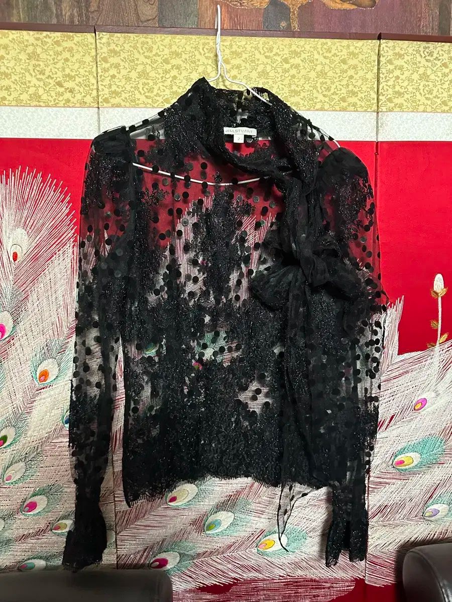 ジル スチュアーズ オーガンザ 刺繡 ブラウス 2