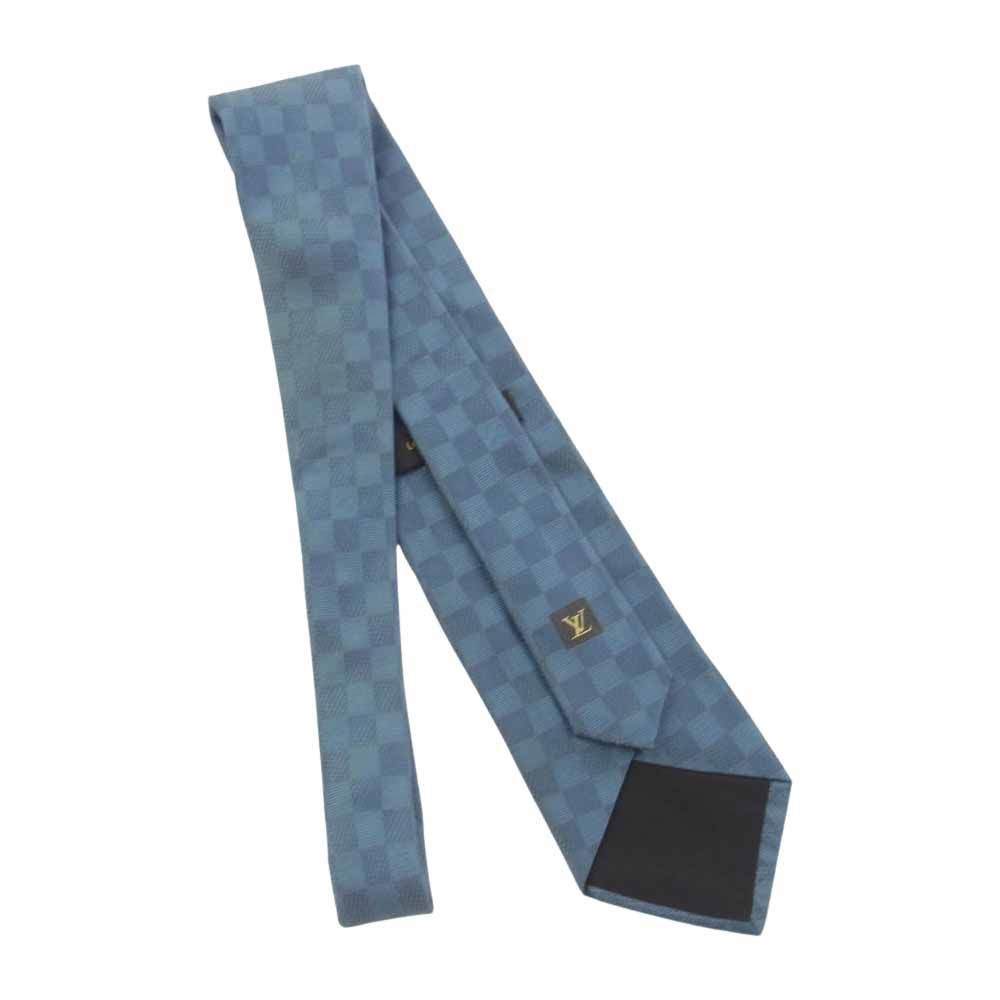 美品 ルイヴィトン Louis Vuitton ネクタイ シルク ブルー ダミエ 中古・古着通販】LOUIS VUITTON (ルイ ヴィトン) ダミエ柄シルク