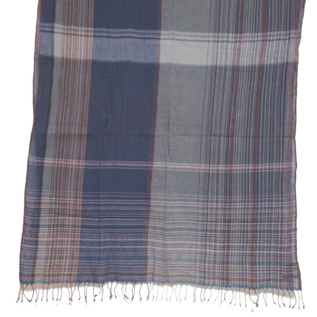 美品 JURGEN LEHL ヨーガンレール チェック柄 フリンジ ストール