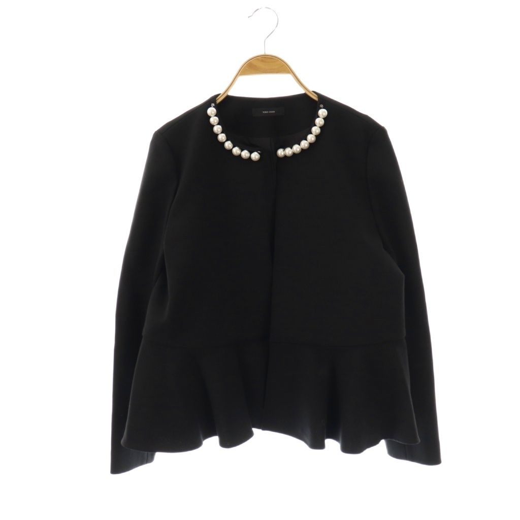 ヨーコチャン YOKO CHAN フェイクパール ペプラムジャケット ノー