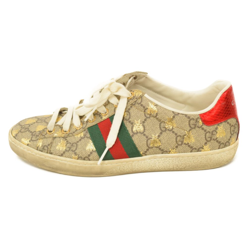 GUCCI (グッチ) BEE刺繍 GGスプリーム シェリーライン エース