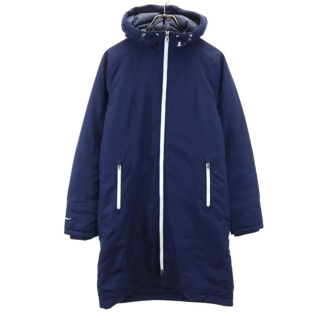 UNDER ARMOUR - アンダーアーマー COLDGEAR トレーニング 中綿 ベンチコート MD ネイビー UNDER ARMOUR フード メンズ アンダーアーマー COLDGEAR トレーニング 中綿 ベンチコート MD