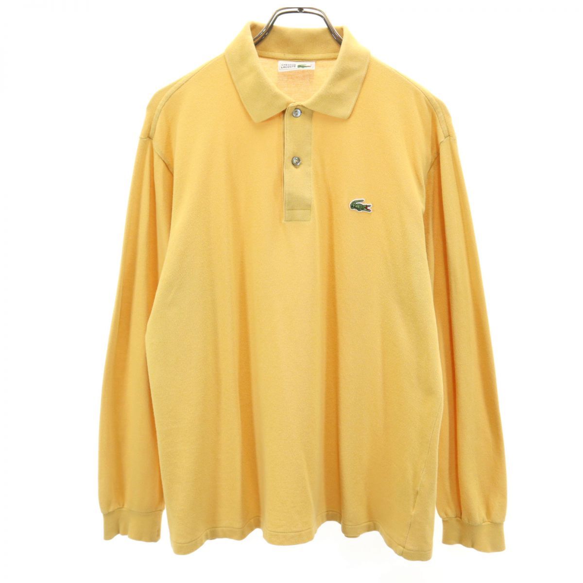 ラコステ 長袖 ハーフボタン ポロシャツ 5 イエロー LACOSTE メンズ 古着 【240309】