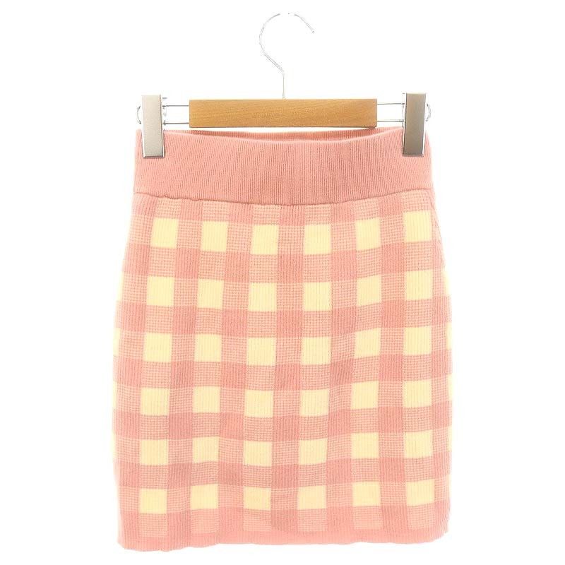 ココットパリ COCOTTE PARIS ギンガムチェック ニットスカート タイト  