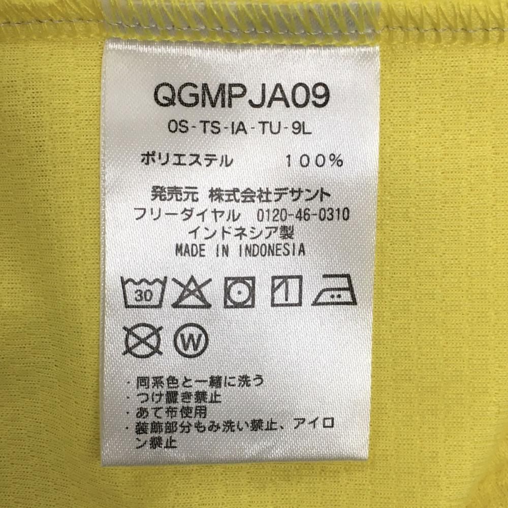 新品】ルコックゴルフ 半袖ポロシャツ イエロー×ネイビー 肩切替総柄