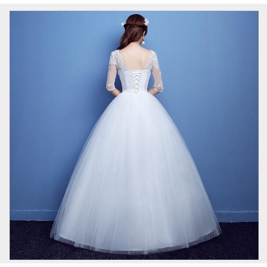 パーティードレス ウエディングドレス 袖あり Aラインワンピ ロングドレス ステージ衣装 二次会 演奏会 発表会 成人式 結婚式ドレス 披露宴