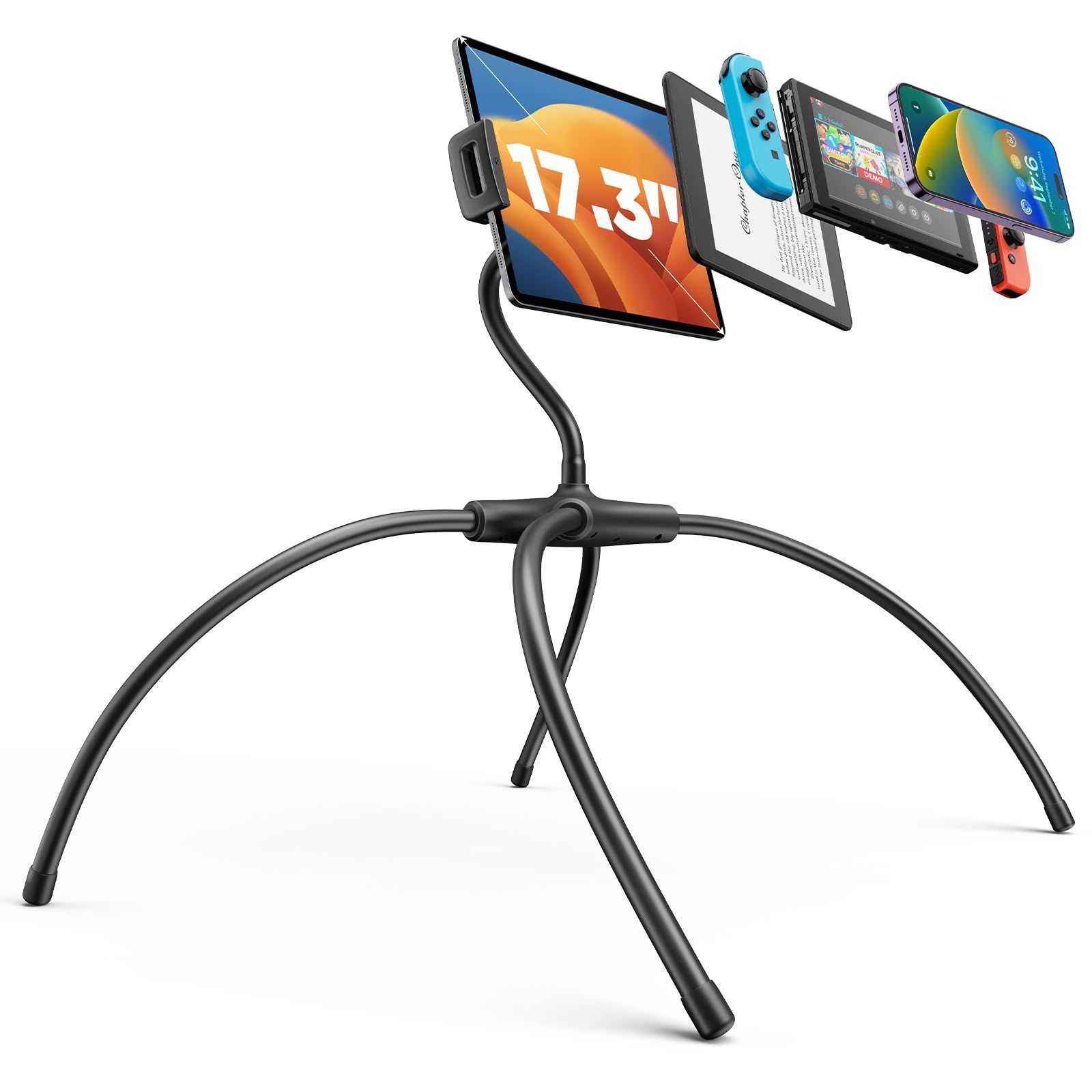 数量 ベッド用 床置き 寝ながらタブレットスタンド 360回転の 横|縱き タブレットホルダー 両用 スマホホルダー 横向き iphoneスタンド 縱向き スマホスタンド 10.5インチ タブレットスタンド iPad 動画視聴 Pro Kindle ip