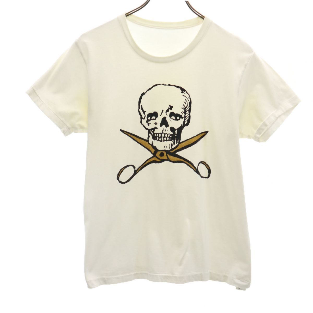 ヨウジヤマモト 日本製 プリント 半袖 Tシャツ S ホワイト Yohji Yamamoto メンズ 古着 【240322】 メール便可