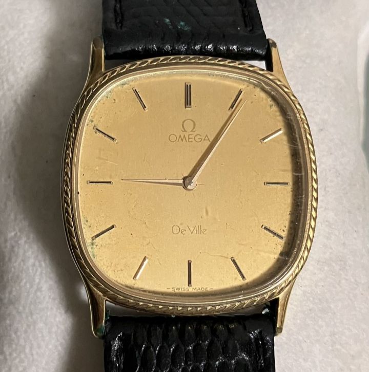 ☆稼動品☆OMEGA オメガ Ω/DeVille/デビル☆クオーツ☆ゴールド文字盤☆プッシュリューズ☆メンズ腕時計☆スイス製☆ - メルカリ