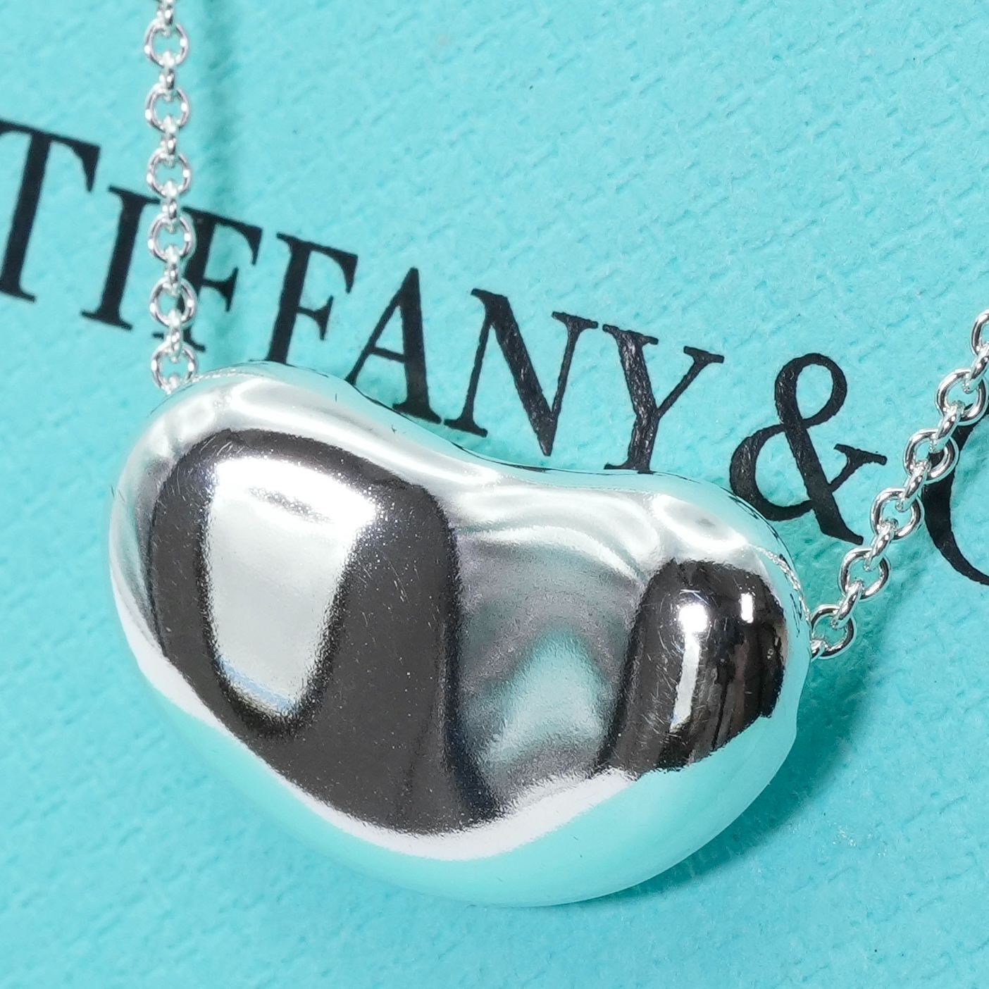 希少❗️ ティファニー オニキス ビーンズ SILVER925 ネックレス 希少77cm ティファニー ビーン ロング ネックレス 調整可/25-173S