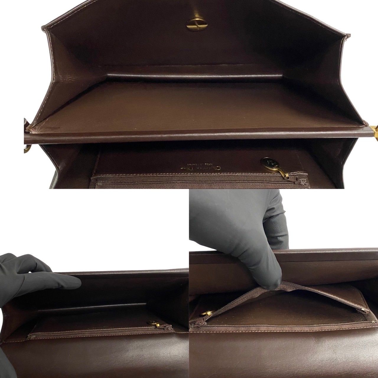 （極美品）希少　Christian Dior　レザー　金ロゴ　ショルダーバック 極 美品 希少品 Christian Dior ディオール ロゴ 金具 カーフ レザー