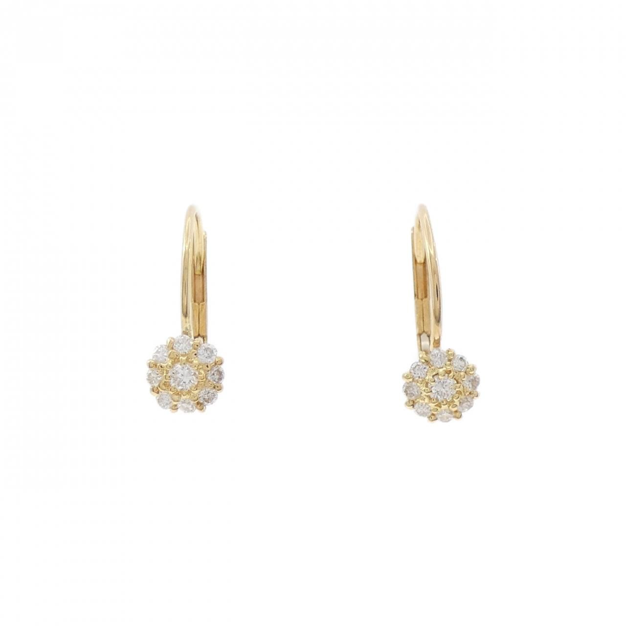 K18YG フラワー ダイヤモンド ピアス 0.24CT - メルカリ 