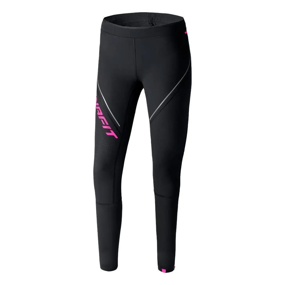 お取り寄せ ２～４週間で発送 ディナフィット ウィンター ランニング レギンス レディース Black Out | Pink Glo t DYNAFIT Winter Running leggings t