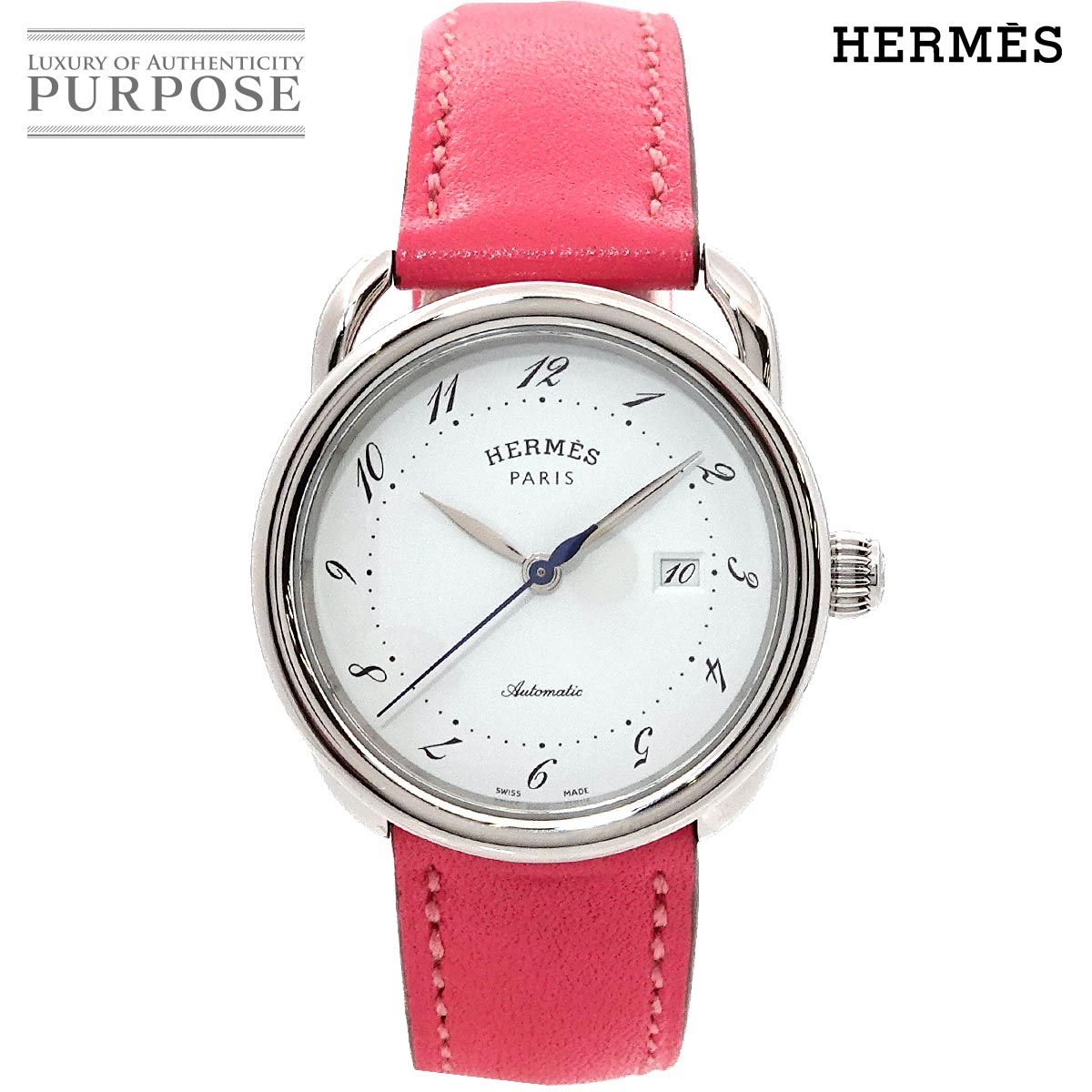 エルメス HERMES アルソー AR6 410 レディース 腕時計 ホワイト オートマ 自動巻き ウォッチ Arceau 90285272