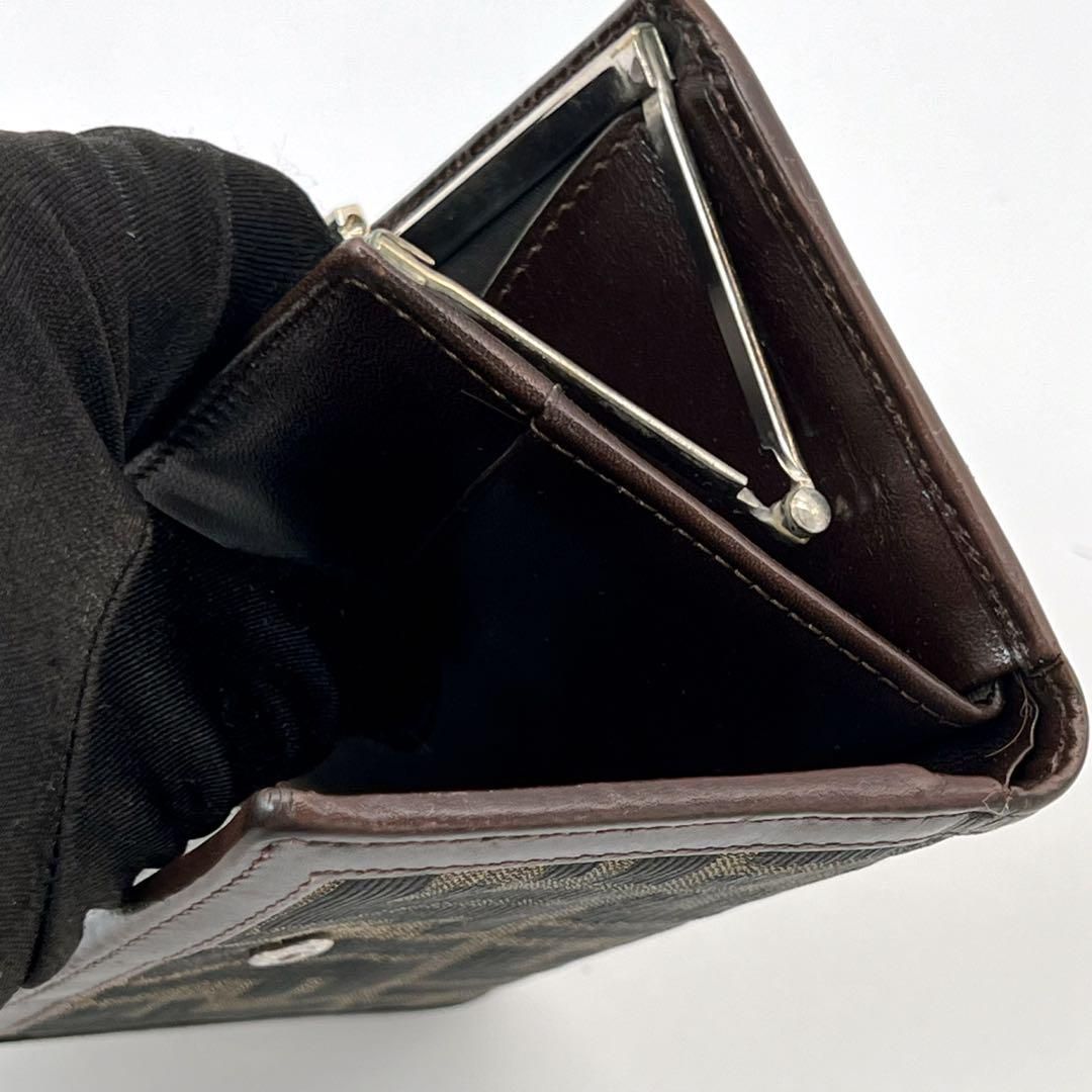 極美品 FENDI フェンディ ズッカ柄 がま口 二つ折り 財布 ヴィンテージ