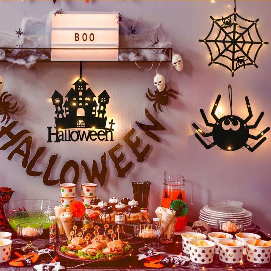 ハロウィン 飾り 玄関 ライトアクリルプレート ライト