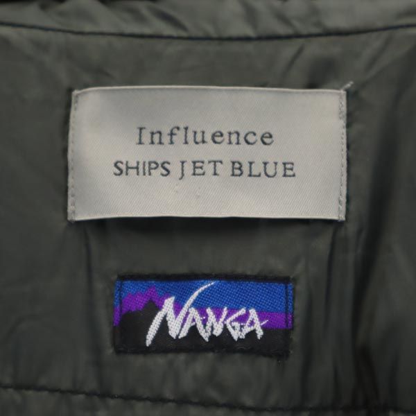 インフルエンス NAGA×SHIPS JET BLUE コラボ 日本製 ダウンジャケット L 黒 influence メンズ 【中古】 【221217】