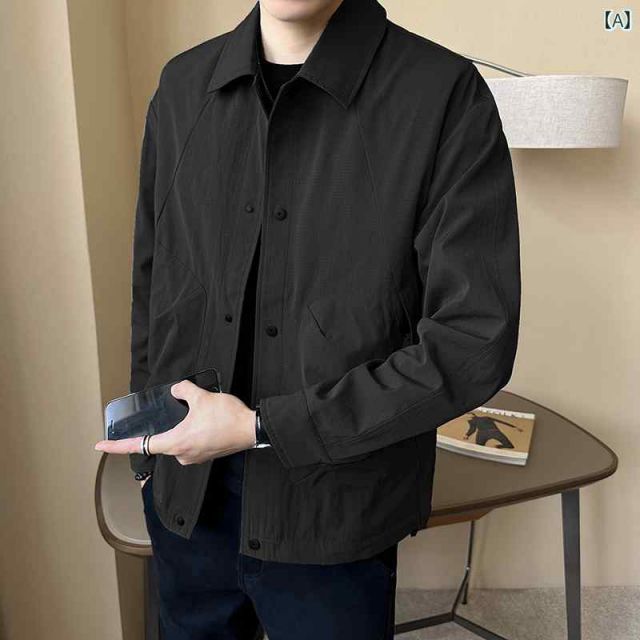 [L]メンズ 服 シンプル ファッション オシャレ 大人 かっこいい 大きいサイズ ストリート 紳士服 ビジネス ジャケット 黒 エグゼクティブ 襟 シンプル