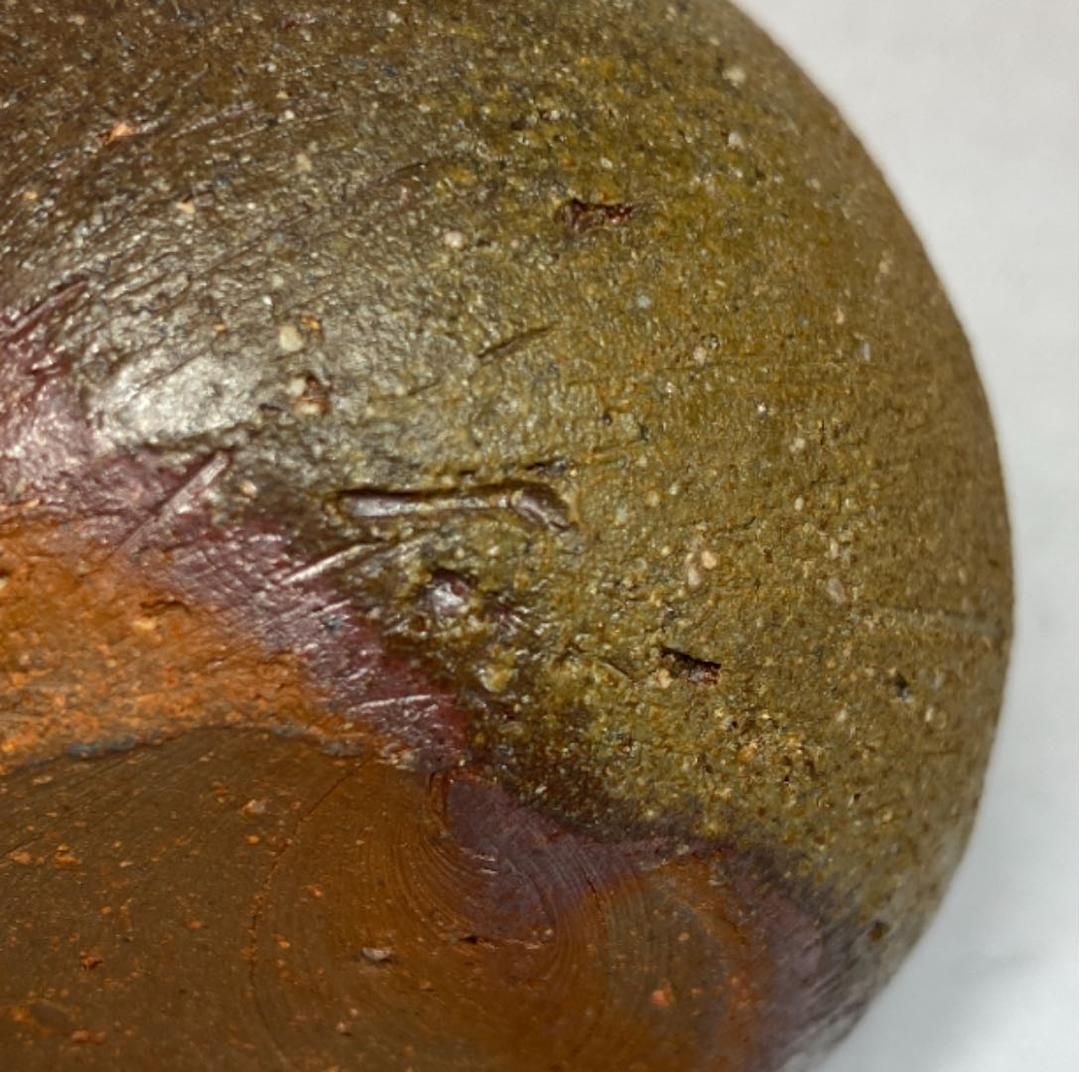 石野泰造　極上蓋　備前茶入　共箱　蓋込高さ7.8㎝　東Y5-0413② 石野泰造 極上蓋 備前茶入 共箱 蓋込高さ7.8㎝ 東Y5-0413②