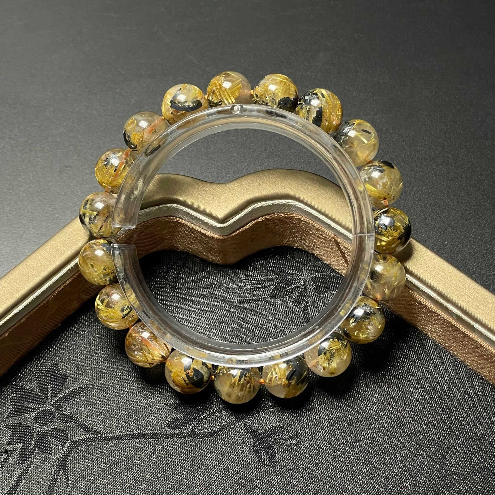 太陽花タイチンルチルブレスレット 上級EU製☆ROBEAN・太陽花タイチンルチルバングル☆黄金針水晶