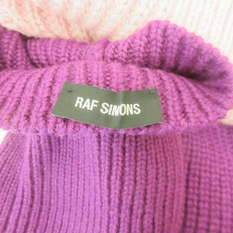 ラフシモンズ RAF SIMONS 18AW タートルネック シングルパネル ジャガード バーリントン セーター ウール パープル ライトピンク  ONE SIZE 0227 - メルカリ