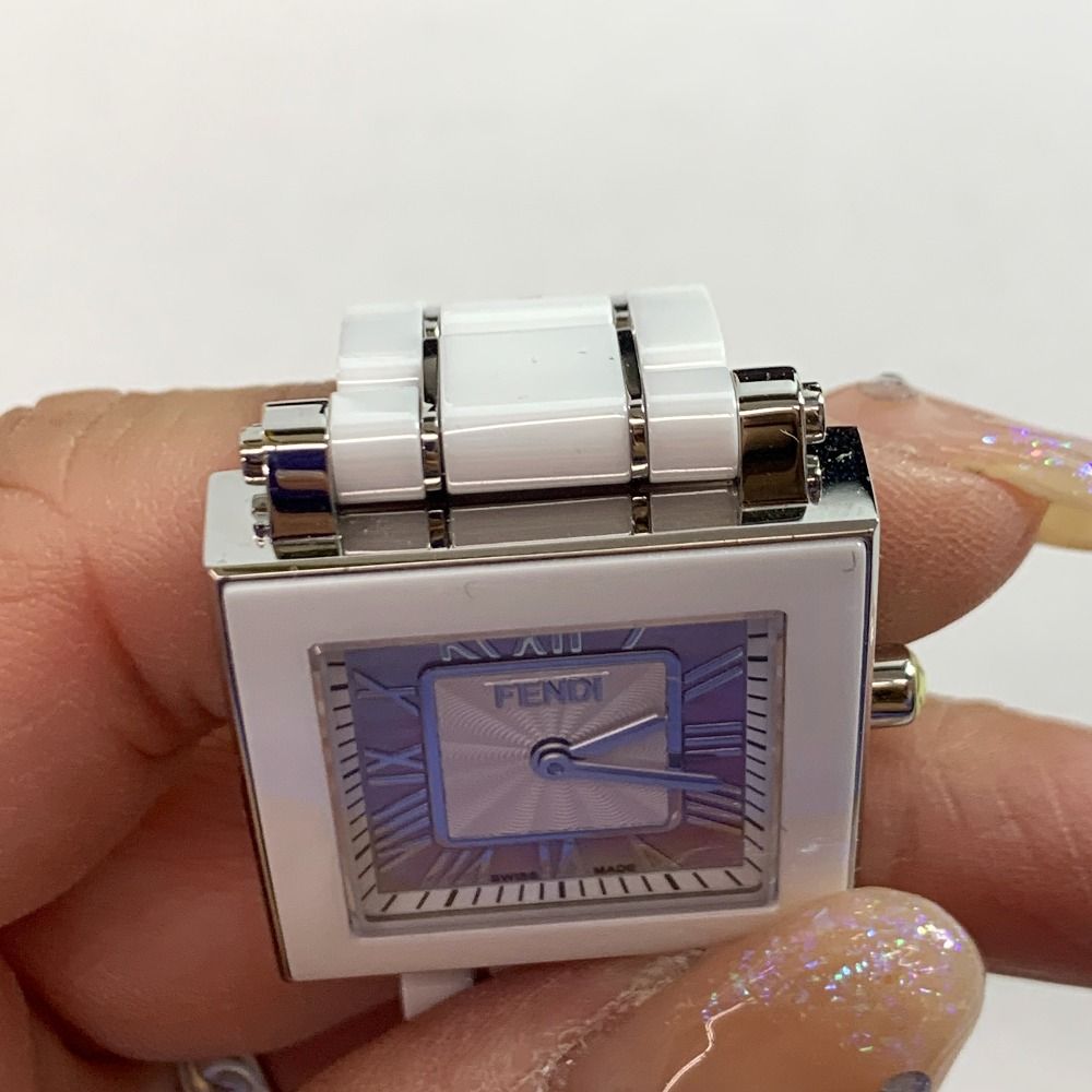 中古】04w0572▽※FENDI フェンディ クアドロセラミック クォーツ
