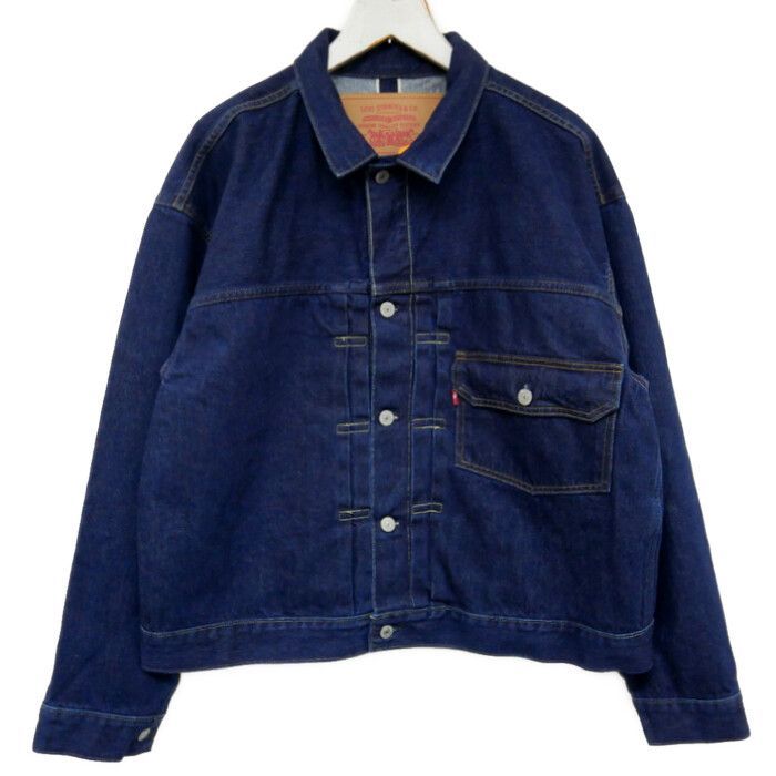 Levi's×BEAMS リーバイス ビームス 国内正規 2022 初売り SUPER WIDE TRUCKER JACKET TYPE1 スーパーワイドトラッカージャケット デニムジャケット セルビッジ 赤耳 A2265-0001 インディゴ M