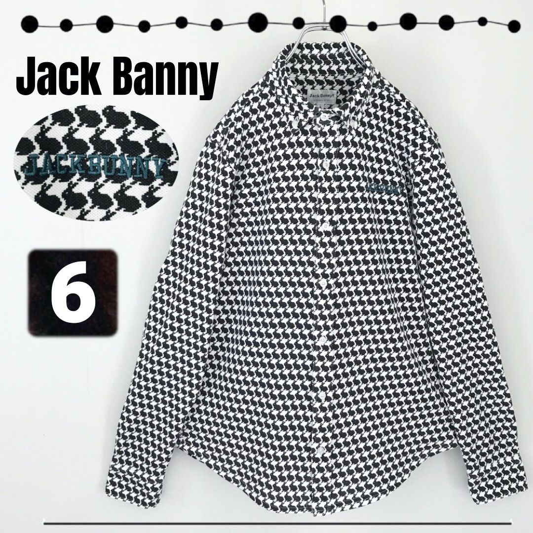 Jack Banny PEARLY GATES/ジャックバニー!! パーリーゲイツウサギ格子BD鹿の子シャツボタンダウンゴルフウェアサイズ6(LL)   2407J091