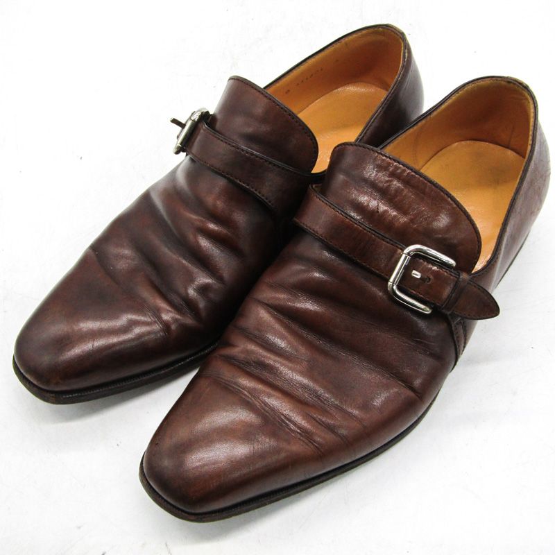 タニノクリスチー スリッポン ローファー ビジネスシューズ ブランド 紳士靴  メンズ 8サイズ ブラウン TANINO CRISCI 【中古】