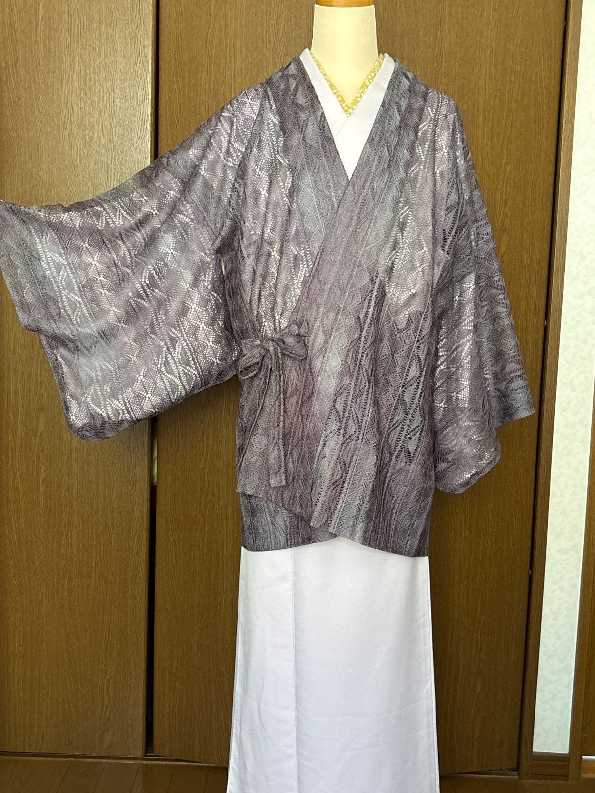 ぼかし染め レースちりよけ 道中着 裄67