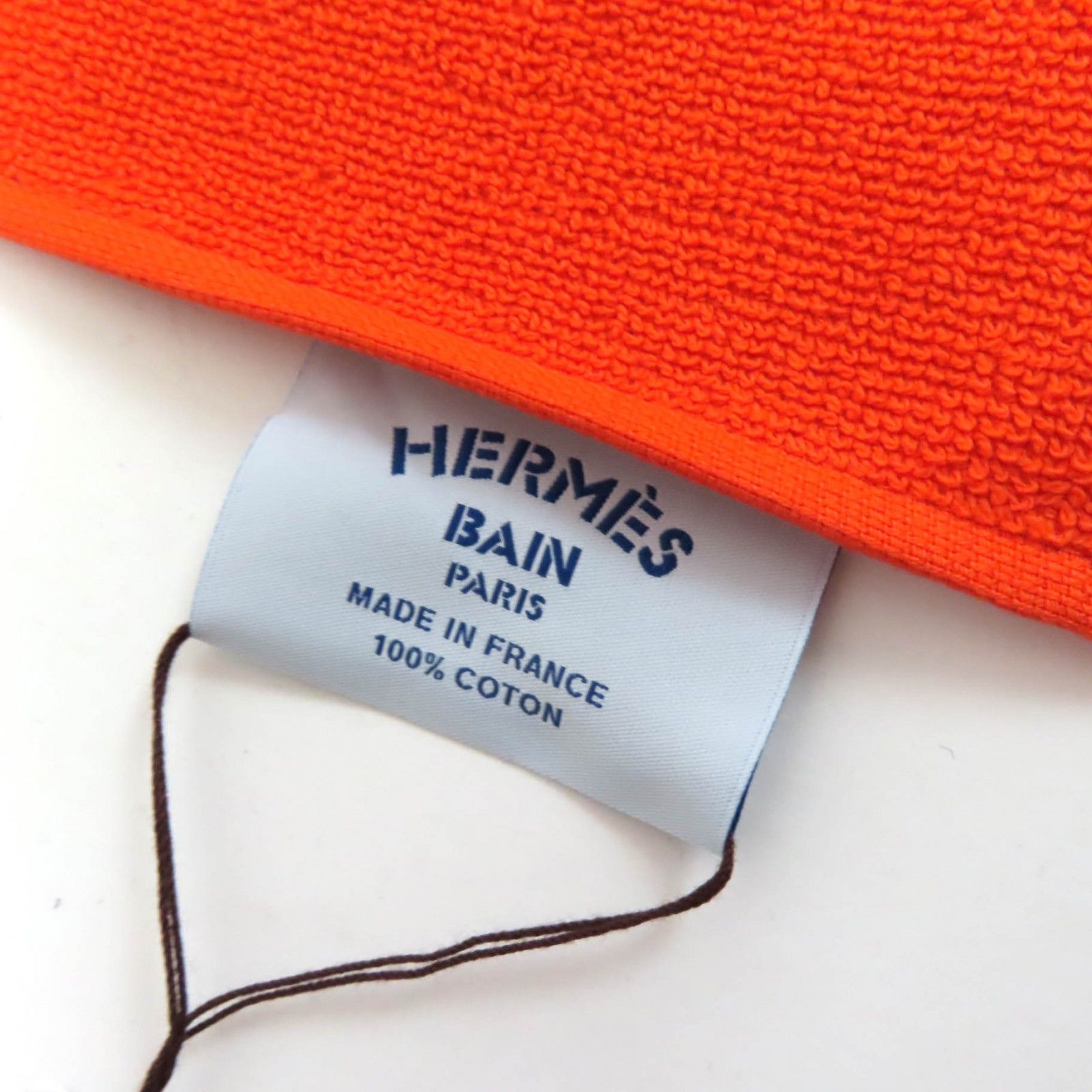 ♥品 HERMES エルメス Yachting Tatoo Tressages Marins コットン100％ 22年 フリンジ付 ビーチバスタオル オレンジ き フランス製 レディース SKLAD-KIRPICHA_RU