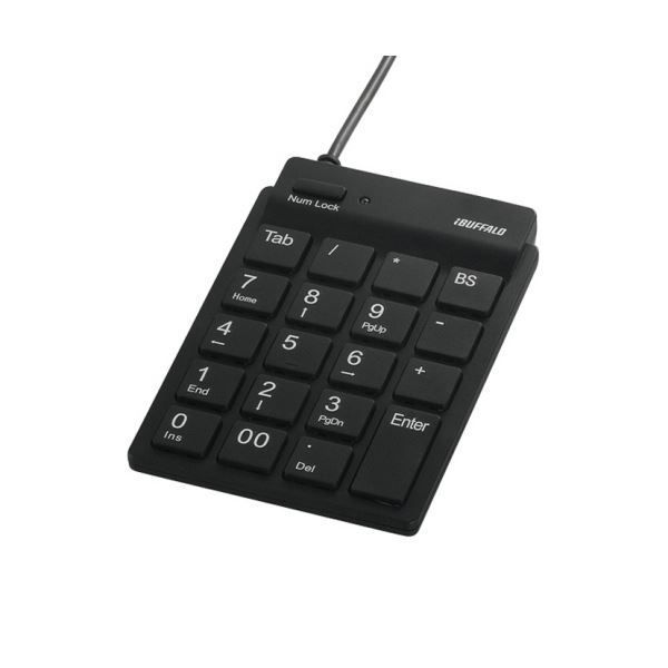 まとめ バッファロー スリムテンキーボードUSB2.0ハブ 2ポート |Tabキー付 ブラック BSTKH08BK 1個 ×10セット