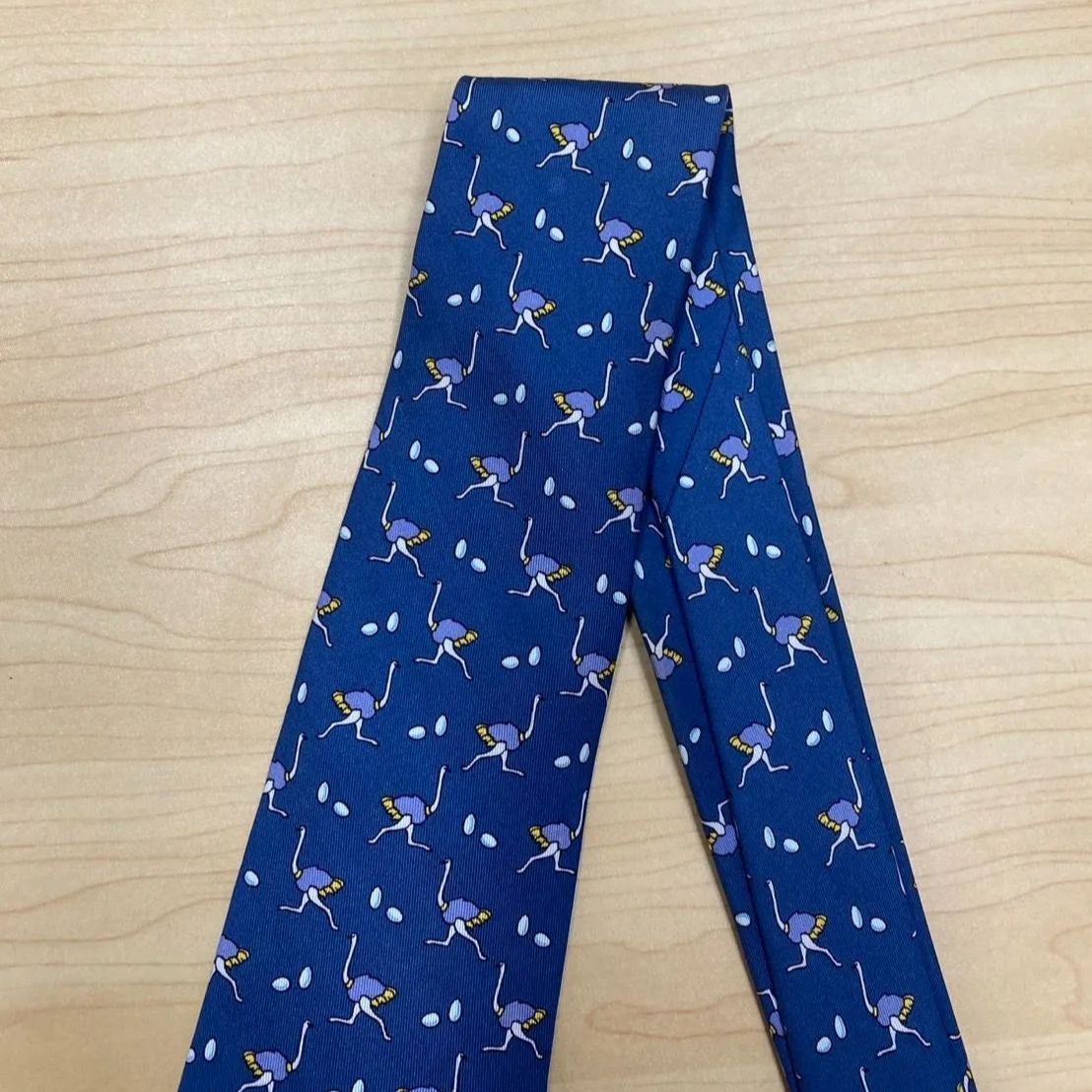 HERMES エルメス ネクタイ ダチョウ柄 アニマル 高級ブランド メンズ