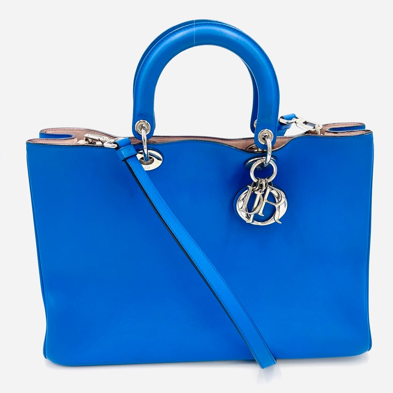 ディオール DIOR ディオリッシモ レザー ブルー 2way ディオール DIOR ディオリッシモ レザー ブルー 2way