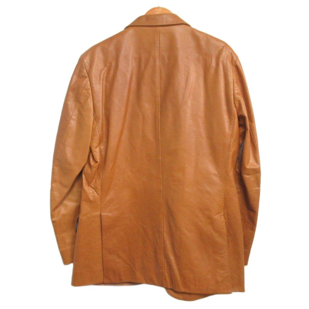 ポールスミス PAUL SMITH Colleciton カウレザー テーラードジャケット ブレザー 3B 牛革 総裏 茶 ブラウン M