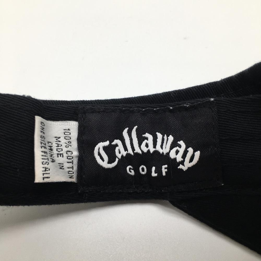 キャロウェイ サンバイザー 黒×白 ロゴ刺しゅう コットン100％  ONE SIZE FITS ALL ゴルフウェア Callaway